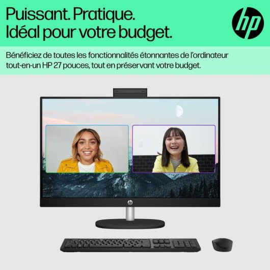 PC Tout-en-un HP 27-cr0074nf AMD Ryzen 7 7730U 16Go 512Go SSD Radeon 27" Windows 11 Home Blanc
