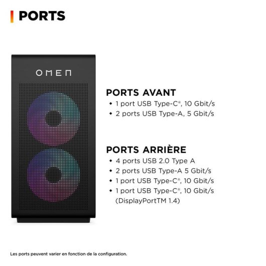 PC de bureau HP OMEN 35L GT16-1005nf AMD Ryzen 7 9800X3D 64GB 4TB SSD RTX 5070 Ti Windows 11