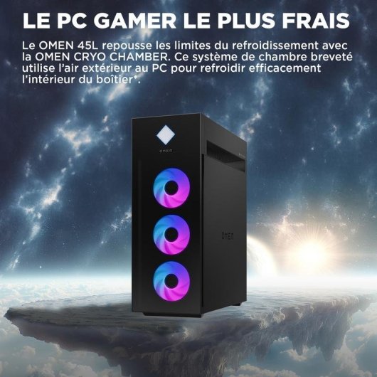 PC de bureau HP OMEN 45L GT22-3030nf Intel Core 285K 64GB 4TB SSD RTX 5070 Ti Windows 11
