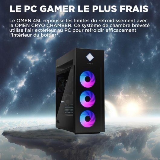 PC de bureau HP OMEN 45L GT22-3030nf Intel Core 285K 64GB 4TB SSD RTX 5070 Ti Windows 11