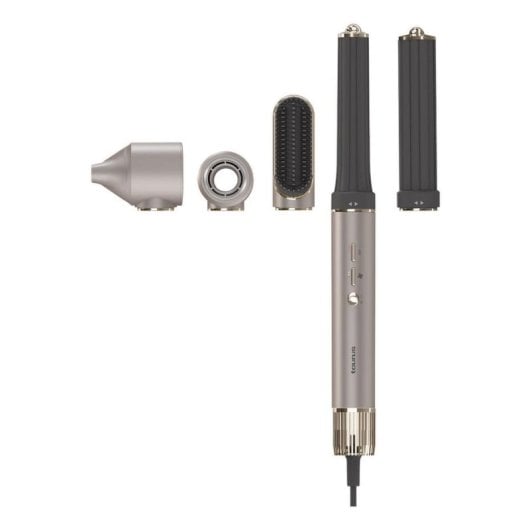 Moldeador Multifunción Taurus Airwave Digital Pro 1300W Tecnología Iónica Coanda 12 Niveles 7 Accesorios Gris