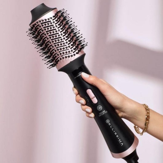 Spazzola Modellante Bellissima Volume Dry & Style 1000W Ceramica Ionica 2 Temperature Nero Rosa