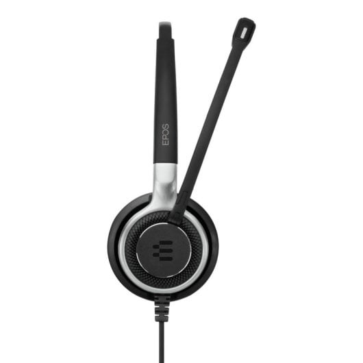Auriculares EPOS IMPACT SC 630 con cable, cancelación activa de ruido, micrófono unidireccional, negro y plata
