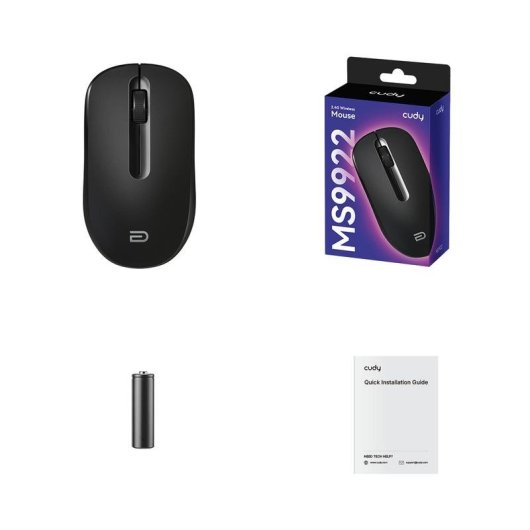 Ratón Cudy MS9922 Wireless 2,4 GHz 1000 DPI Negro Ambidiestro