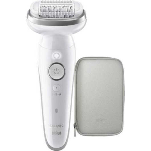 Depiladora Eléctrica Braun Silk-épil 9 SES9-030 Inalámbrica 2 Cabezales Seco y Húmedo 40 Pinzas