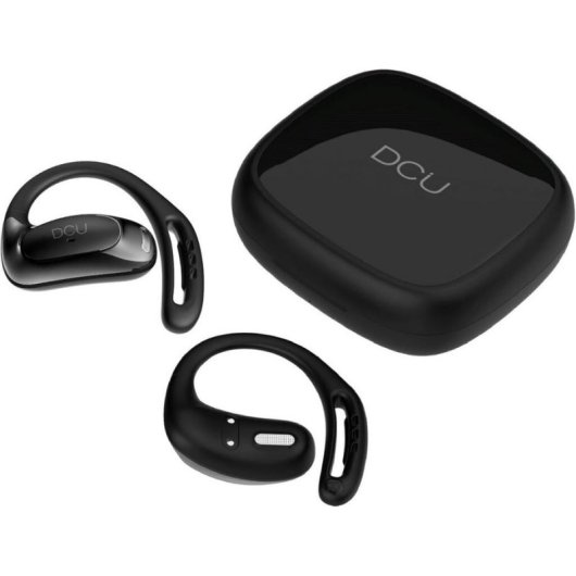 Auriculares DCU Advance Tecnologic Open Ear inalámbricos Bluetooth 5.4 Negro con cancelación pasiva de ruido