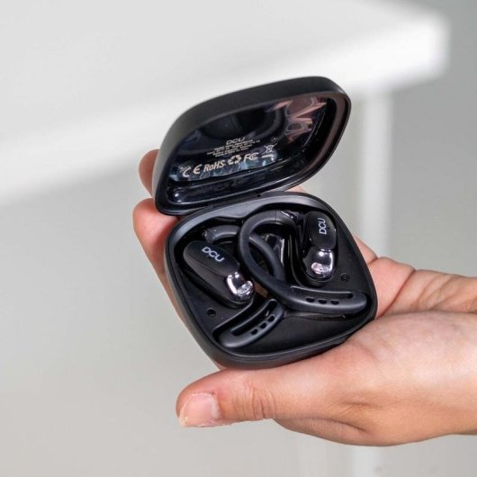 Auriculares DCU Advance Tecnologic Open Ear inalámbricos Bluetooth 5.4 Negro con cancelación pasiva de ruido