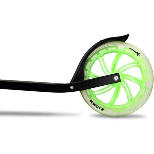 Patinete Muuwmi Lights GLOW 215 mm Ruedas rápidas Freno trasero Negro/Verde