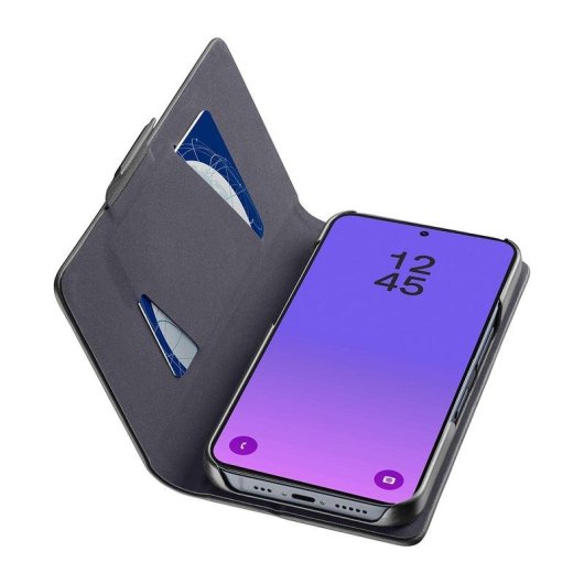 Funda para móvil Cellularline Book Folio Piel Negra Cierre Magnético para Galaxy A57