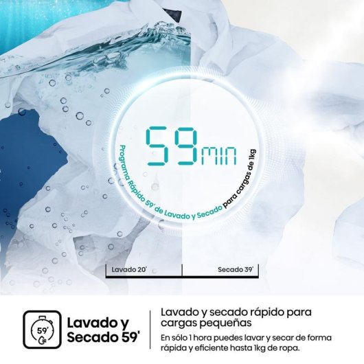 Lavasecadora Hisense 11kg A WD1I1142BBL2 con función vapor y AutoMix