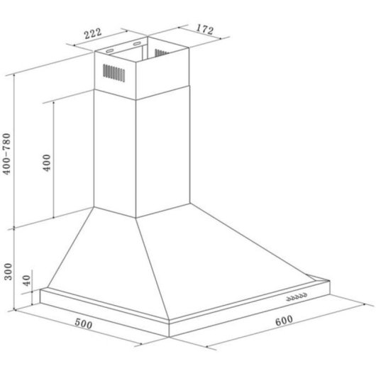 Campana extractora Respekta CH 22078 IXB Abluft 60cm LED