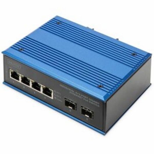 Conmutador PoE Gigabit Ethernet Industrial Digitus 4+2 Puertos