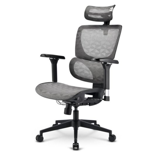 Bürostuhl Sharkoon OfficePal C40M Grau mit Mesh-Sitz und Mesh-Rückenlehne