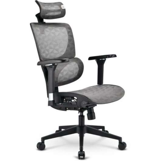 Bürostuhl Sharkoon OfficePal C40M Grau mit Mesh-Sitz und Mesh-Rückenlehne