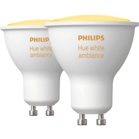 Kit 2 Lampadine LED Smart Philips Hue White Ambiance GU10 + Bridge