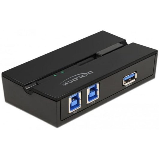 Switch DeLOCK 2 Ports USB 3.0 5 Gbit/s mit Taster und Magnetmontage