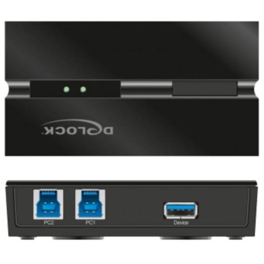 Switch DeLOCK 2 Ports USB 3.0 5 Gbit/s mit Taster und Magnetmontage