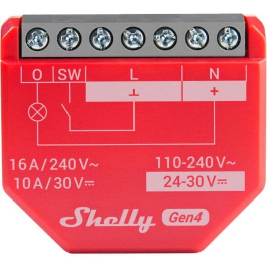 Relé Wi-Fi Shelly 1PM Gen4 Zigbee Matter Control iluminación Monitorización energía Empotrable