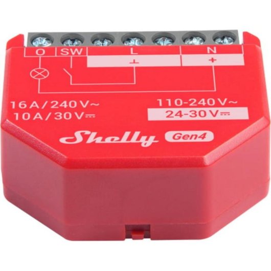 Relé Wi-Fi Shelly 1PM Gen4 Zigbee Matter Control iluminación Monitorización energía Empotrable