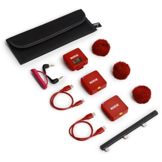 Micrófono Rode Wireless GO Gen 3 USB omnidireccional sin cable rojo oscuro