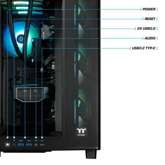 PC de bureau Thermaltake PC-000113-DE AMD Ryzen 7 7800X3D 32GB 2TB SSD RTX 5070 Ti Windows 11 WiFi 6E
