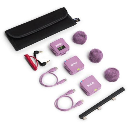 Micrófono Rode Wireless GO Gen 3 USB-C omnidireccional con clip lila