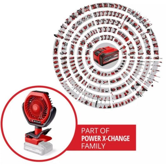 Mini Ventilador Inalámbrico Einhell GC-CF 18/110 Li-Solo Motor sin Escobillas 3 Velocidades Clip Giratorio
