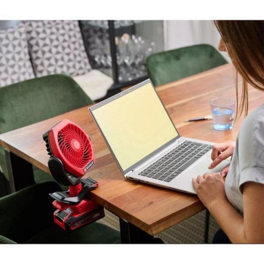 Mini Ventilador Inalámbrico Einhell GC-CF 18/110 Li-Solo Motor sin Escobillas 3 Velocidades Clip Giratorio