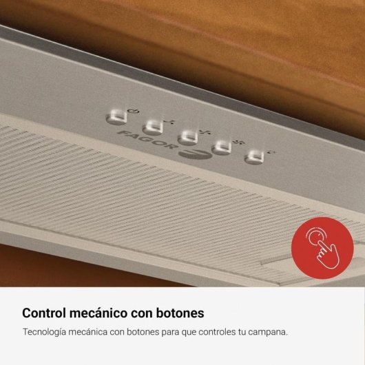 Campana extractora Fagor Grupo filtrante 391 m3/h 60cm mandos pulsantes