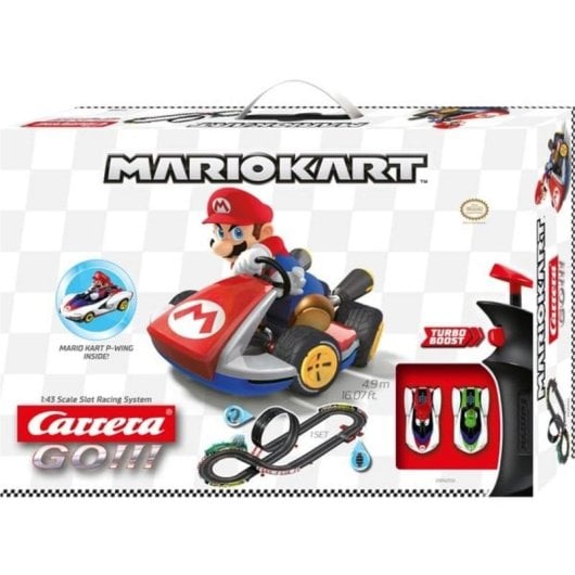Set de pistas y vehículo Carrera Mario Kart GO!!! con 4,9 m de pista a escala 1:43