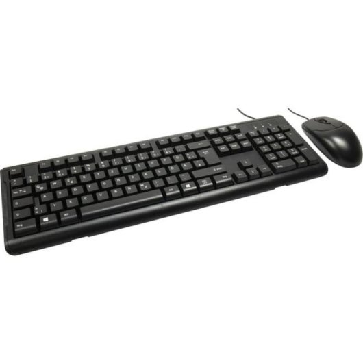 Teclado Inter-Tech KB-102DE de membrana con ratón óptico 1000 ppp alemán