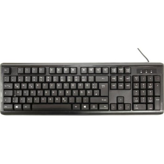 Teclado Inter-Tech KB-102DE de membrana con ratón óptico 1000 ppp alemán