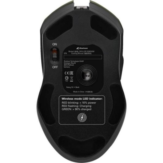 Maus Sharkoon Skiller SGM30W Kabellos 6000 DPI Schwarz RGB 7 Tasten