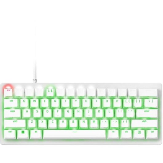 Teclado Razer Huntsman V3 Pro Mini óptico gaming compacto RGB blanco
