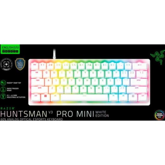 Teclado Razer Huntsman V3 Pro Mini óptico gaming compacto RGB blanco