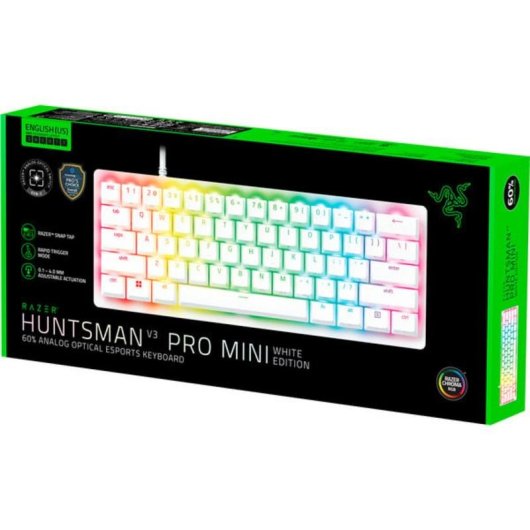 Teclado Razer Huntsman V3 Pro Mini óptico gaming compacto RGB blanco