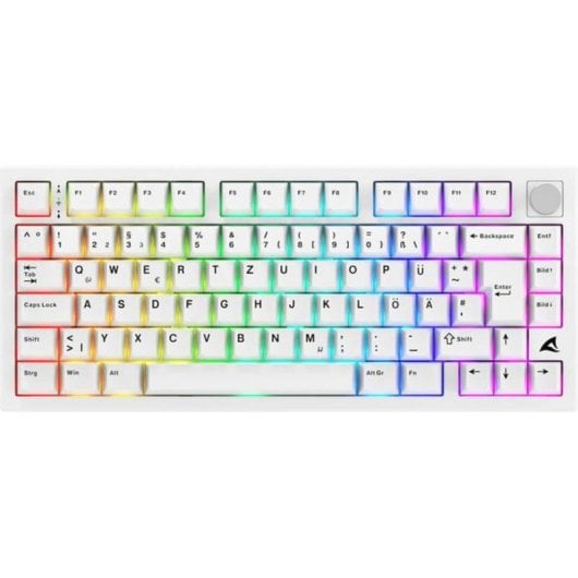 Teclado Sharkoon SKILLER SGK55W mecánico gaming blanco RGB inalámbrico y cable