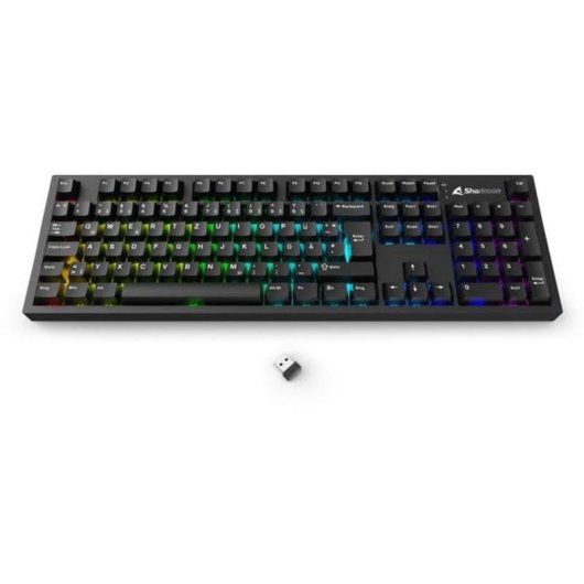 Tastatur Sharkoon OfficePal KB70W Silent lineares mechanisches RGB Deutsch
