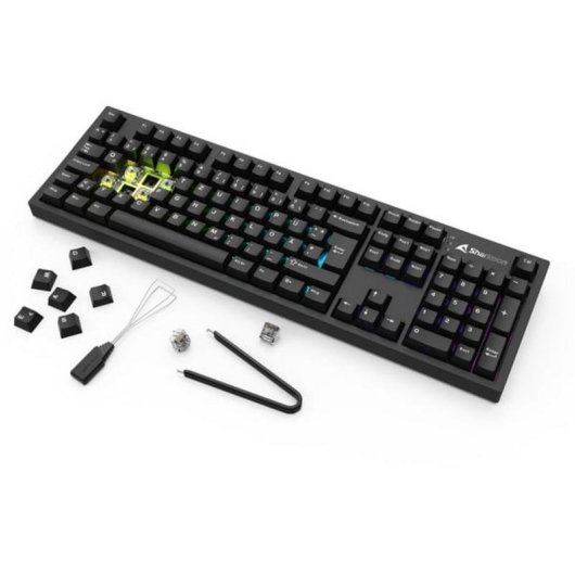Tastatur Sharkoon OfficePal KB70W Silent lineares mechanisches RGB Deutsch