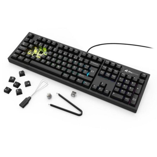 Tastatur Sharkoon OfficePal KB70W Silent lineares mechanisches RGB Deutsch