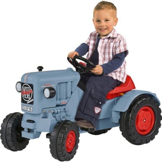 BIG Pedaltraktor 800056565 für Kinder ab 3 Jahren - Schwarz, Blau, Rot