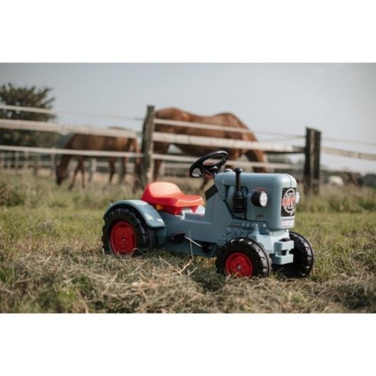 BIG Pedaltraktor 800056565 für Kinder ab 3 Jahren - Schwarz, Blau, Rot