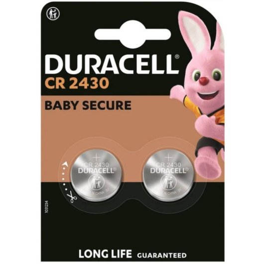 Pila de botón Duracell CR2430 Litio 3V 2 unidades