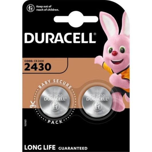Pila de botón Duracell CR2430 Litio 3V 2 unidades