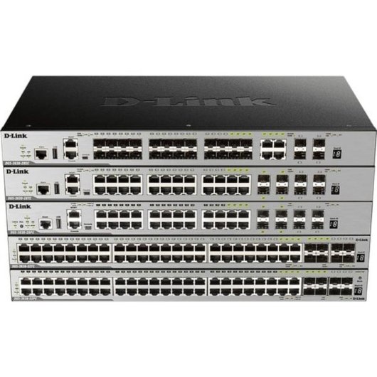 Interruptor de red D-Link DGS-3630 48 puertos Gigabit PoE+ 370W capa 3 apilable