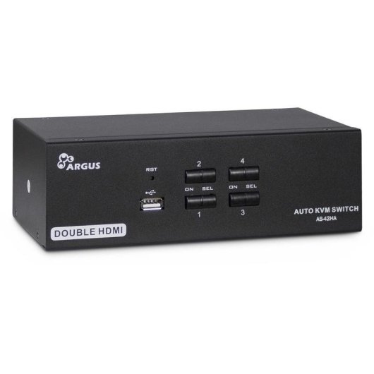Interruptor KVM Inter-Tech AS-42HA HDMI 4 ordenadores Full HD+