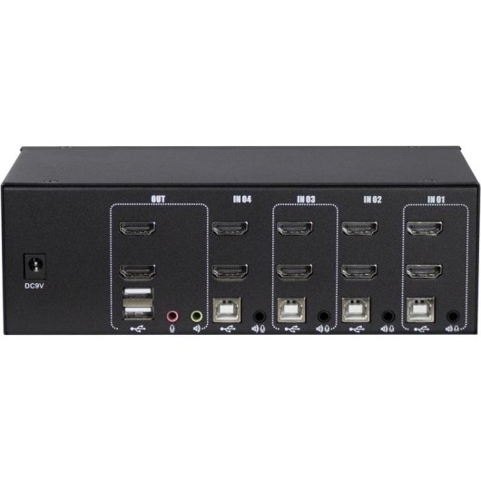 Interruptor KVM Inter-Tech AS-42HA HDMI 4 ordenadores Full HD+