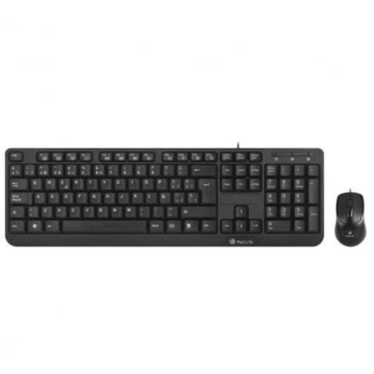 Teclado NGS Cocoa Kit alámbrico completo con ratón óptico 1000 dpi QWERTY