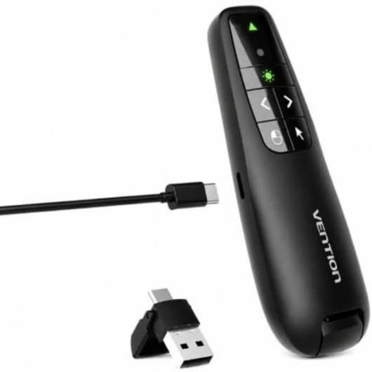 Presentador Inalámbrico Vention KQPB0-GL Air Mouse Láser Verde USB-C