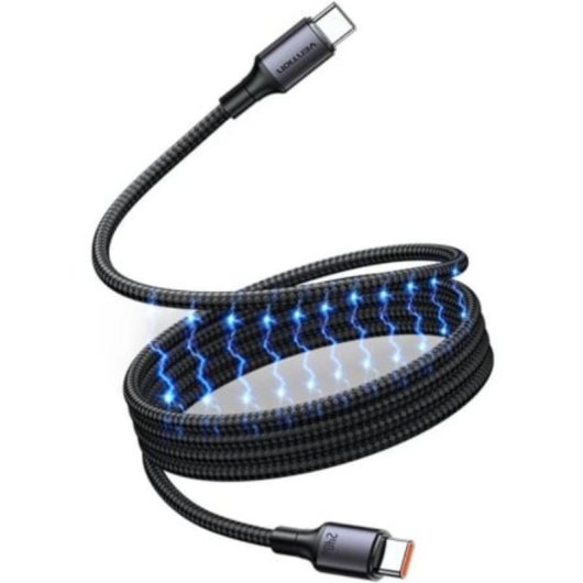 Câble Magnétique USB-C Vention TSABG 5A 240W 1.5m Noir